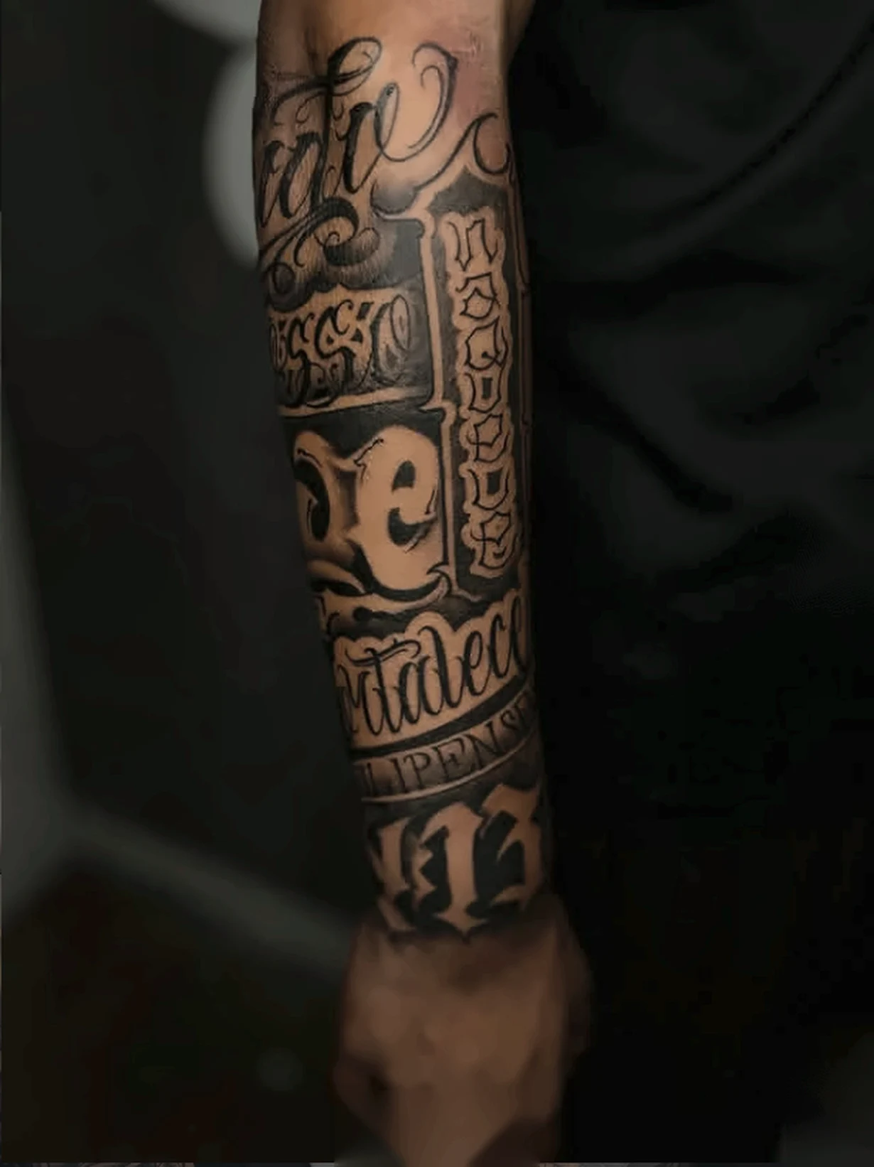 Lettering em baixa luz